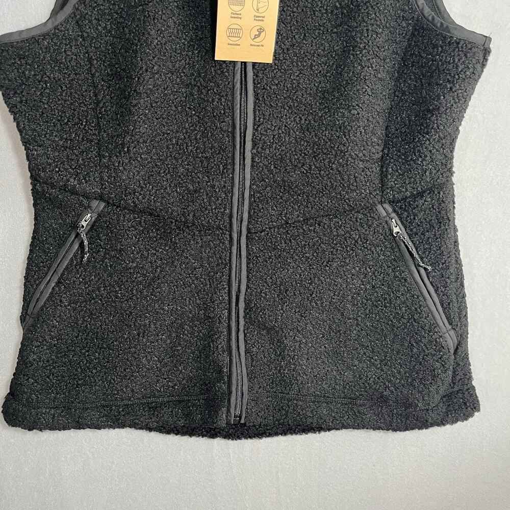 Avalanche Sherpa Deep Pile Black Fleece Vest Full Zip‎ Womens XL NWT Fuzzy Warm - Picture 9 of 9